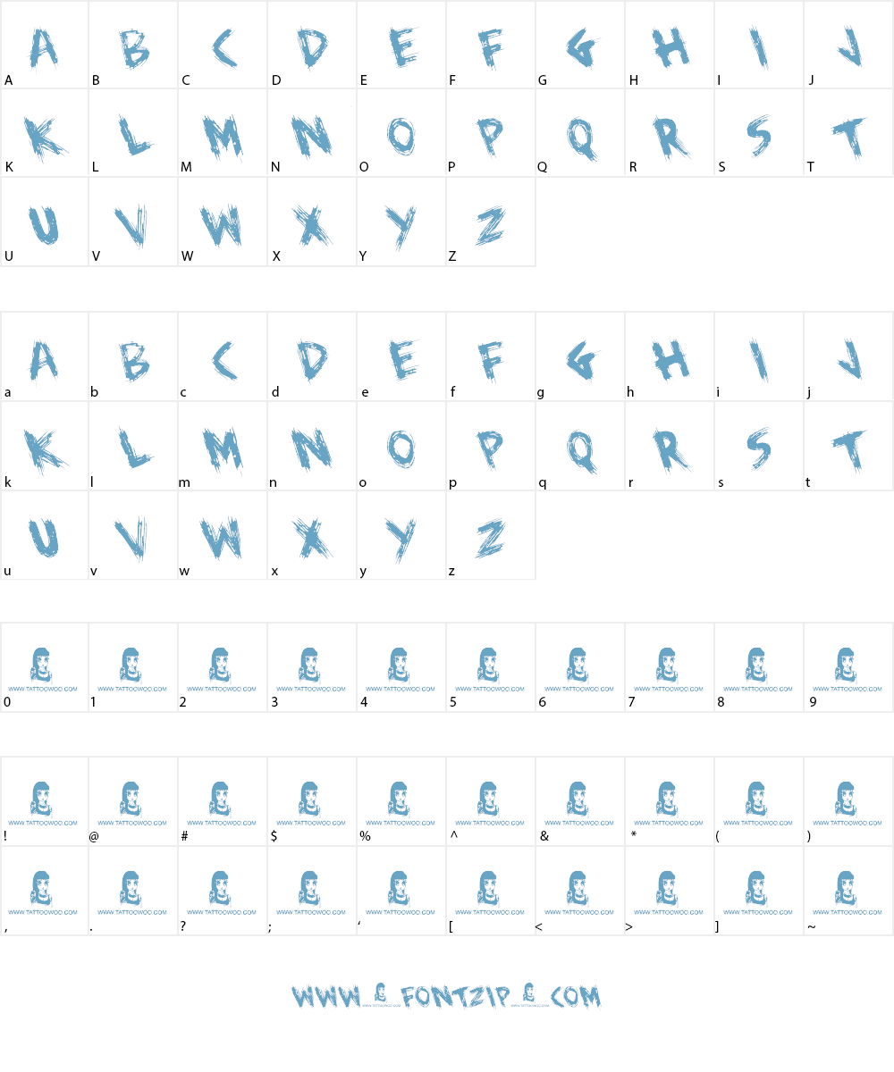 Beware of the Dog Font Character